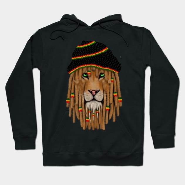 Brave Rasta Lion, Ethiopian, Judah Hoodie by alzo